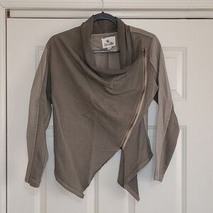 Others Follow Army Green Canvas & Knit Full-Zip Jacket - Size XS